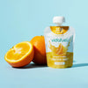 VidaFuel protein shot package with oranges on a light blue background