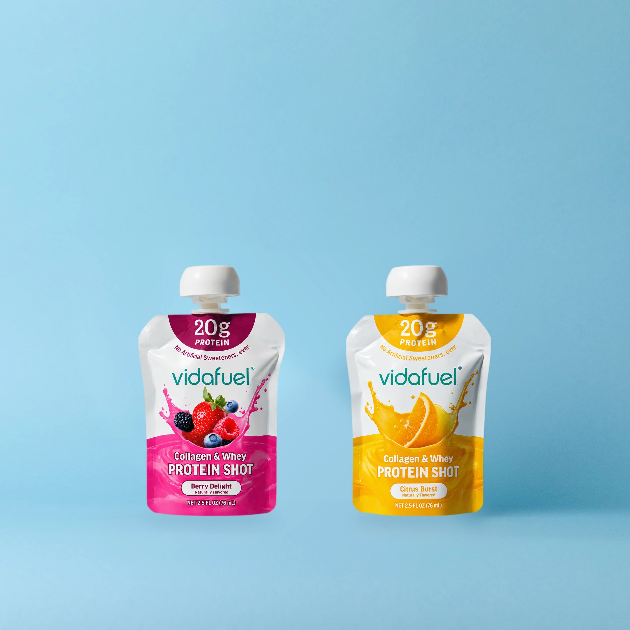 Berry Delight and Citrus Burst single-serve pouches